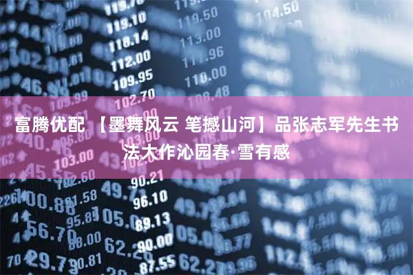 富腾优配 【墨舞风云 笔撼山河】品张志军先生书法大作沁园春·雪有感