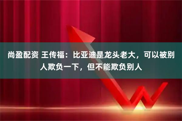尚盈配资 王传福：比亚迪是龙头老大，可以被别人欺负一下，但不能欺负别人