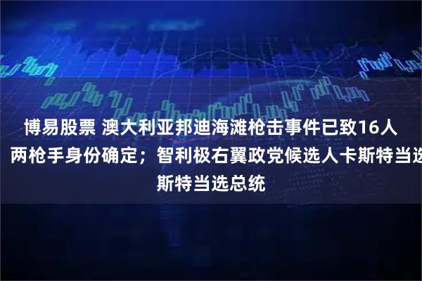 博易股票 澳大利亚邦迪海滩枪击事件已致16人死亡，两枪手身份确定；智利极右翼政党候选人卡斯特当选总统